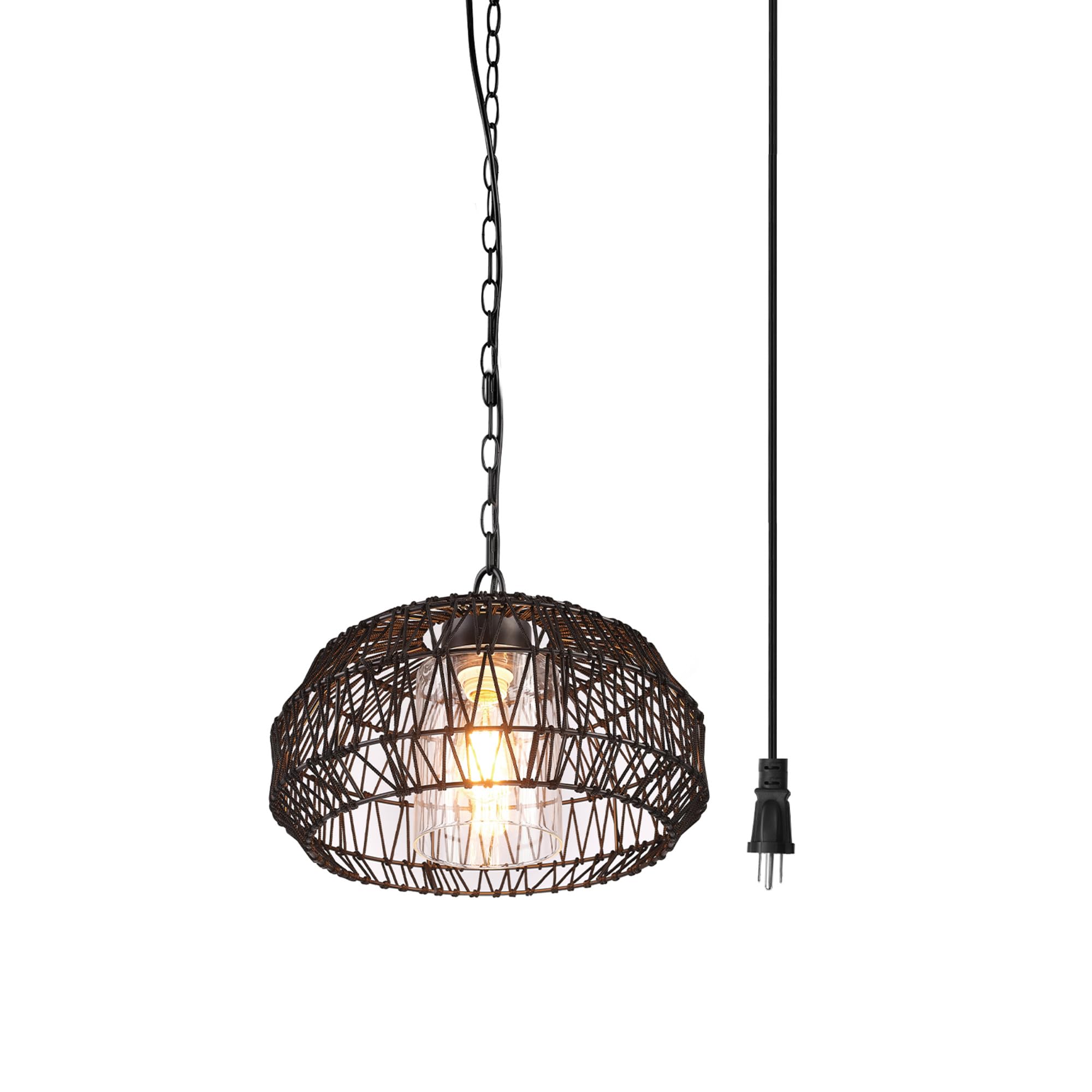 Globe Electric 44759 1-Light Outdoor/Indoor Plug-in Pendant Light